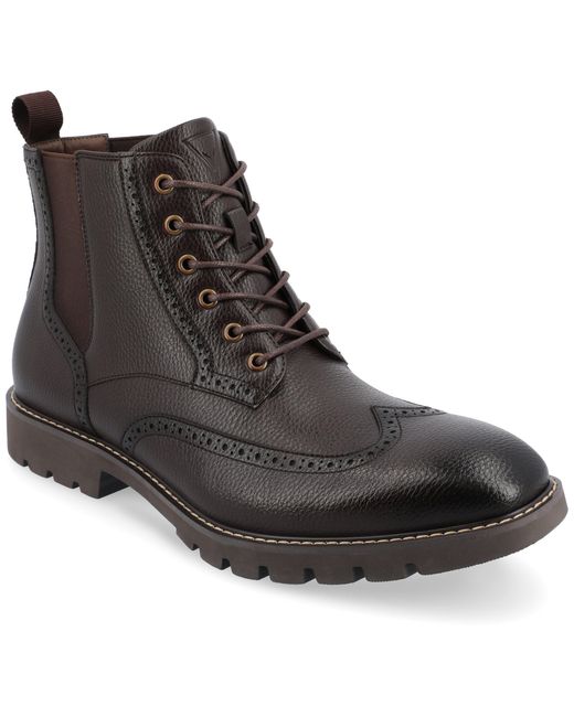 Vance Co. Black Bowman Wingtip Boot for men