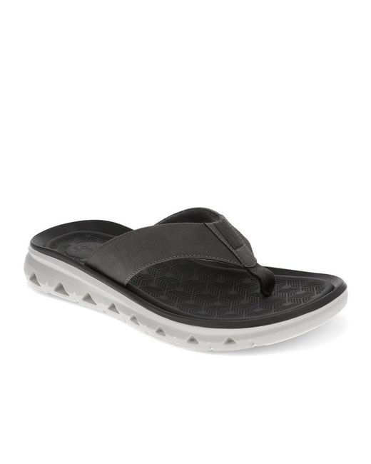 Dockers Black Luka Synthetic Leather Casual Flip Flop Sandal Shoe for men