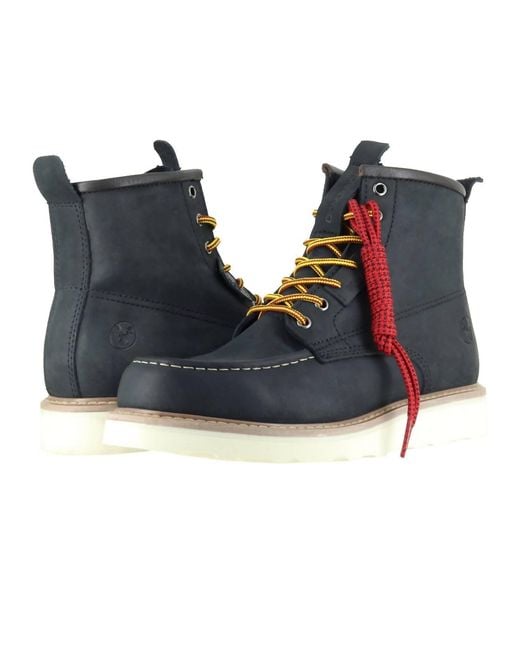 Berrendo Blue Moc Toe Work Boots for men