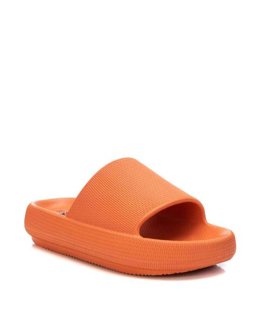Xti Orange Rubber Flat Sandals