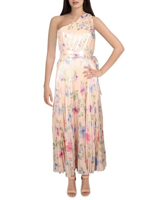 Lauren by Ralph Lauren Pink Akecheta Floral Long Evening Dress