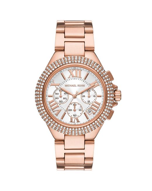 Michael Kors Pink Camille Silver Dial Watch