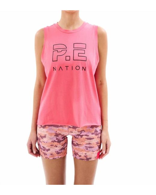 P.E Nation Pink Shuffle Tank