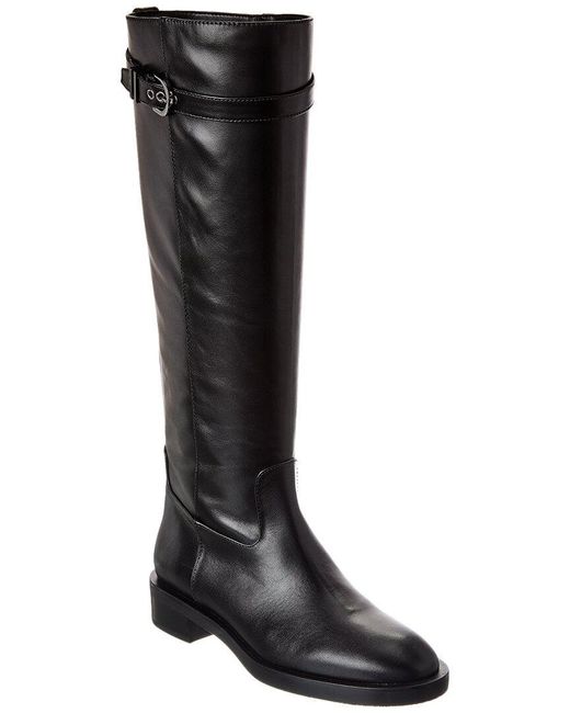Stuart Weitzman Black Maverick Leather Knee-High Boot
