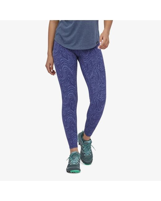 Patagonia Maipo 7/8 Tights In Oak Waves: Sound Blue