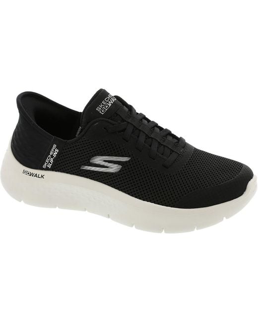 Skechers Black Go Walk Flex Memory Foam Manmade Slip-On Sneakers