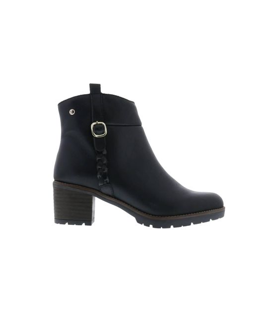 Pikolinos Black Llanes Leather Ankle Boots