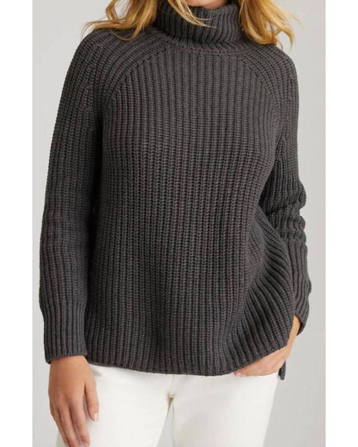 525 America Black Stella Cotton Pullover Sweater