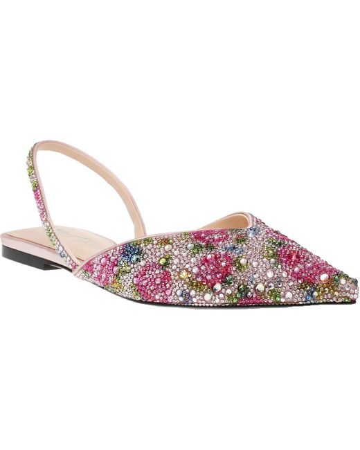 Betsey Johnson Pink Vance Embellished Pointed Toe Slingbacks