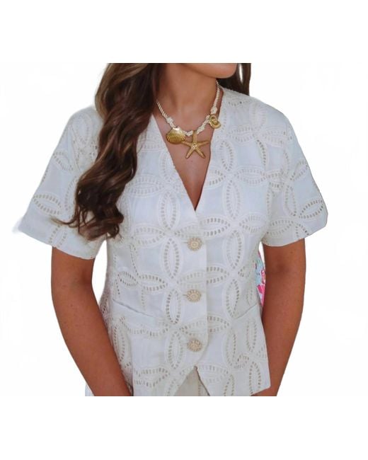 Strut & Bolt Gray Rowan Eyelet Top