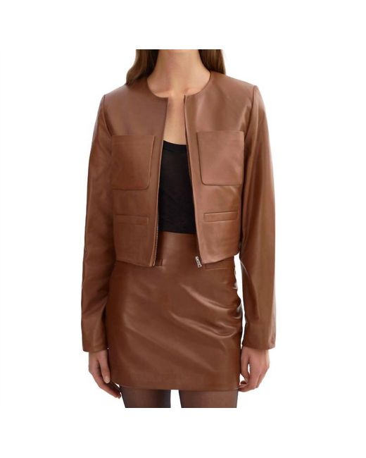 Lamarque Brown Linette Leather Jacket