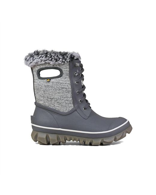 Bogs Gray Arcata Knit Waterproof Snow Boots