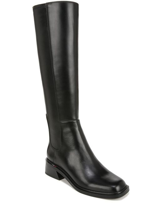 Franco Sarto Black Giselle Leather Wide Calf Knee-high Boots