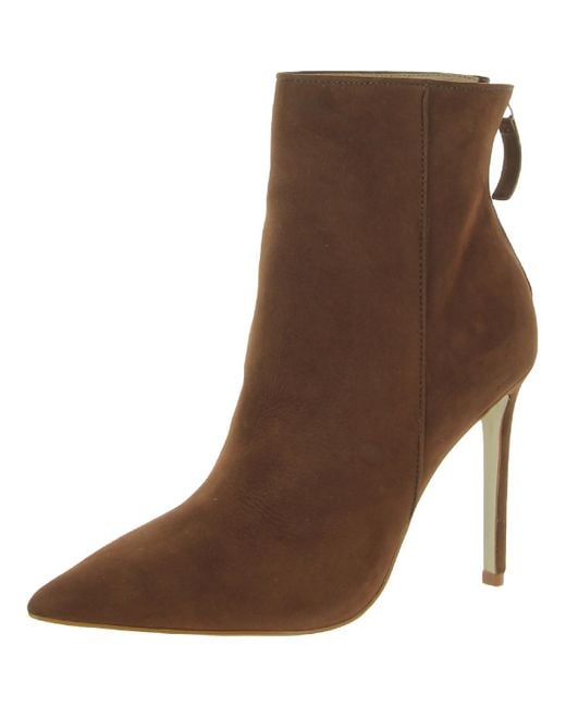 Steve Madden Brown Vangle Nubuck Pointed Toe Ankle Boots