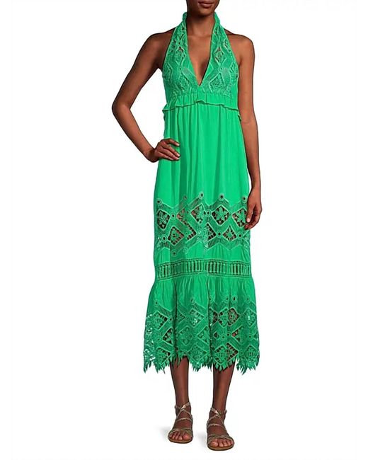 Ramy Brook Green Aviana Lace Dress