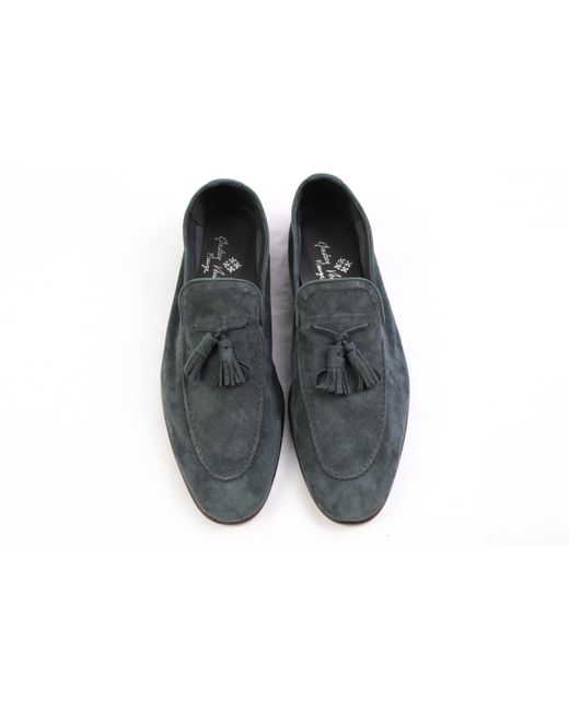 Andrea Ventura Firenze Black Suede Tassel Loafers for men