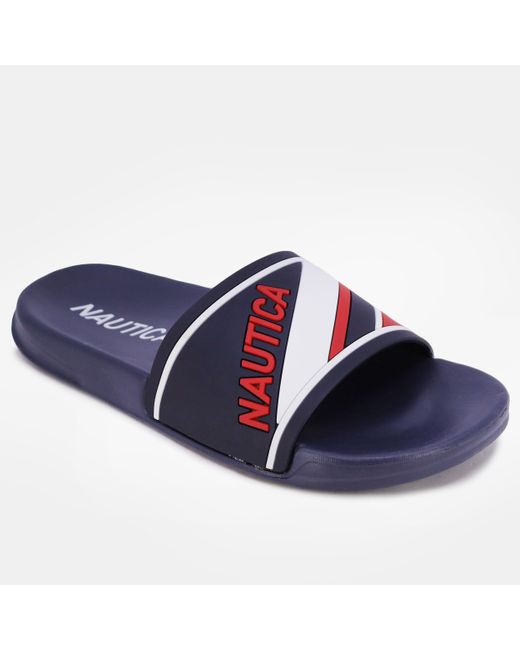 Nautica Blue Stripe Slide Sandal for men