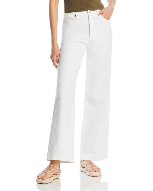 Blank NYC White High Rise Solid Wide Leg Jeans