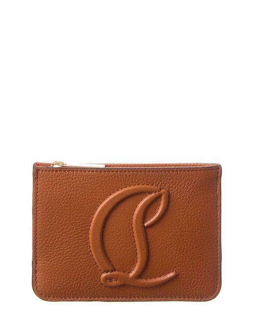 Christian Louboutin Brown By My Side Leather Card Case