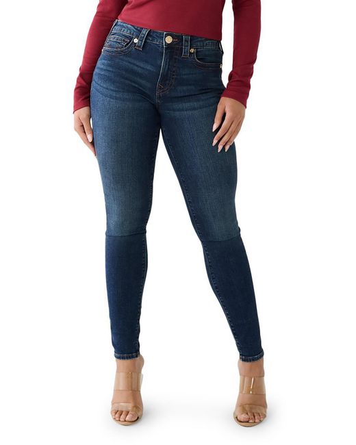 True Religion Blue Jennie Curvy Mid-rise Dark Wash Skinny Jeans