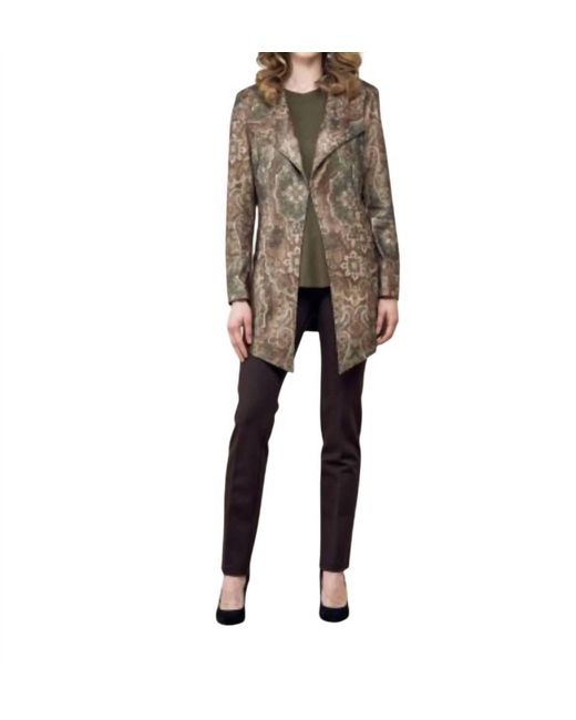 Insight Print Metallic Long Faux Suede Jacket