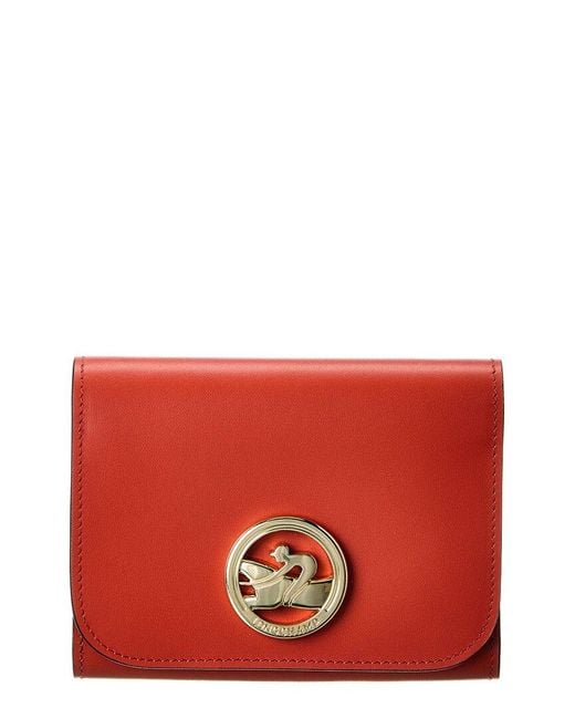 Longchamp Red Boxtrot Leather Wallet