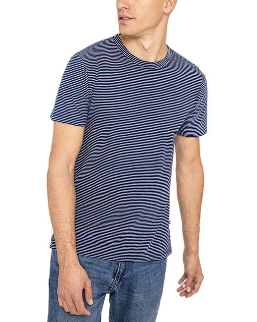 Sol Angeles Blue Stripe Slit Crew T-shirt for men