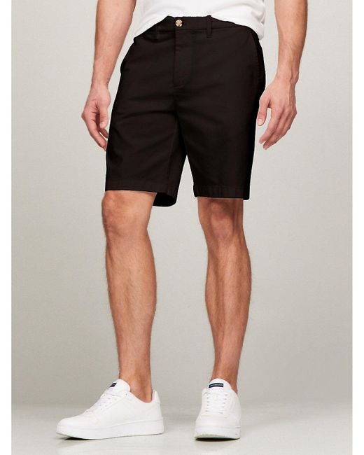 Tommy Hilfiger Black Straight Fit Twill 9" Chino Short for men
