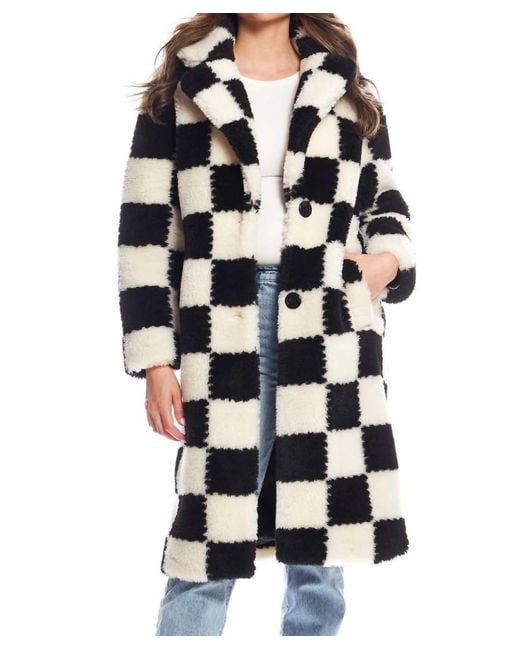 Fabulous Furs White Checkmate Knee-length Coat