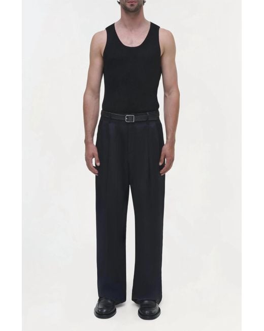 Jonathan Simkhai Black Wilson Wide Leg Pleated Trouser for men