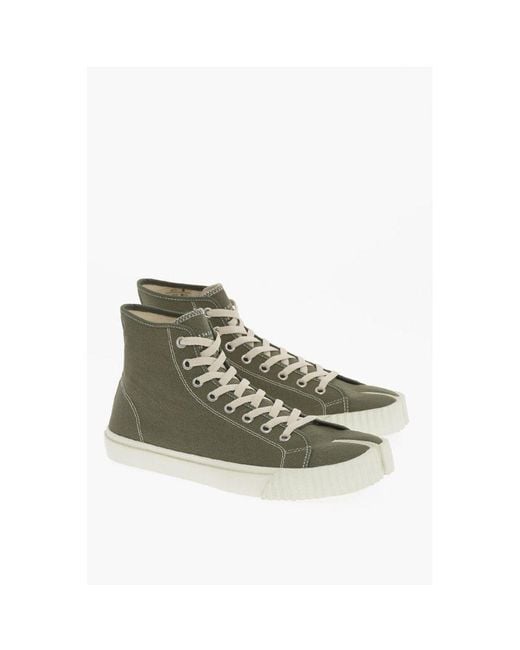 Maison Margiela Green Mm22 Canvas Tabi High-Top Sneakers for men