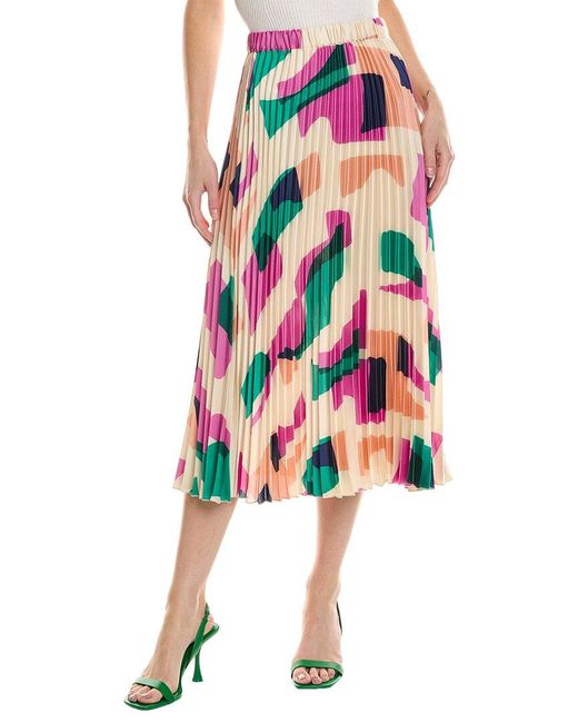 Ba&sh Natural Pleated Midi Skirt