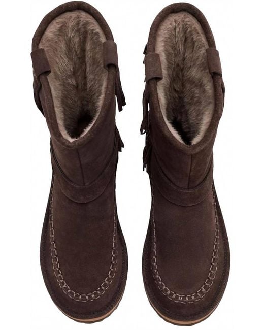 Free People Faye Fringe Pull On Boots in Brown | Lyst
