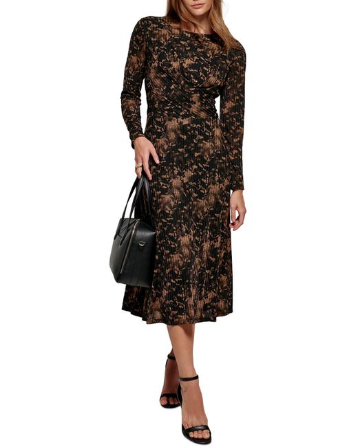 Calvin Klein Black Shadow Stripe Criss Cross Front Maxi Dress