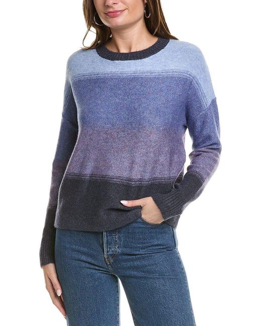 Central Park West Blue New York Ricki Mixed Stripe Pullover