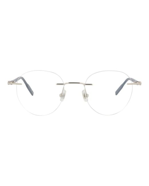 Montblanc Metallic Round-Frame Metal Optical Frames for men