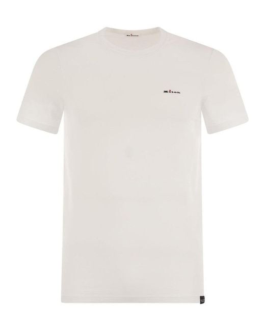 Kiton White Stretch Cotton Undershirt for men