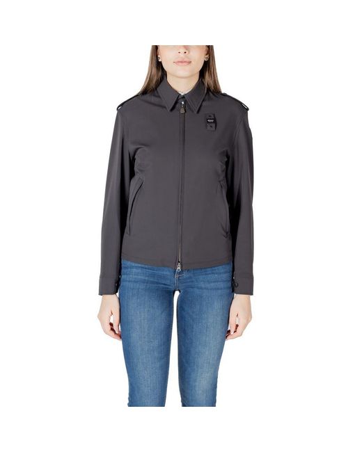 Blauer Black Polyamide Biker Jacket