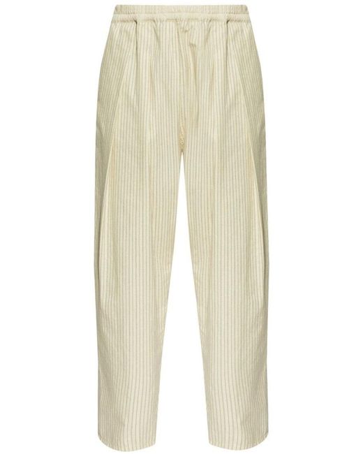 Maison Margiela White Relaxed Fit Trousers With Pleat Detailing for men