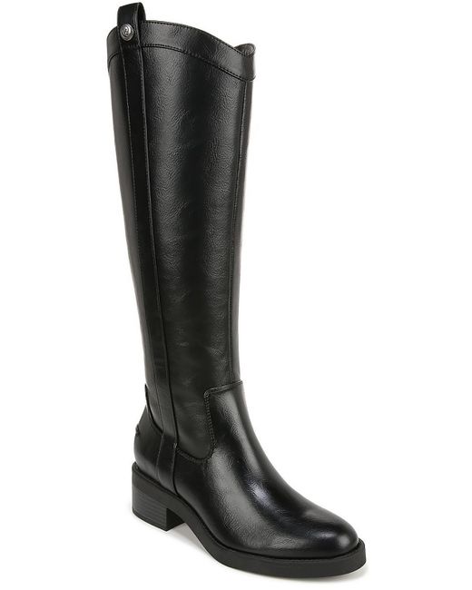 LifeStride Black Bridgett Faux Leather Wide Calf Knee-high Boots