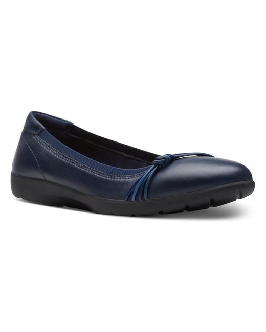 Clarks Blue Leather Slip-on Ballet Flats