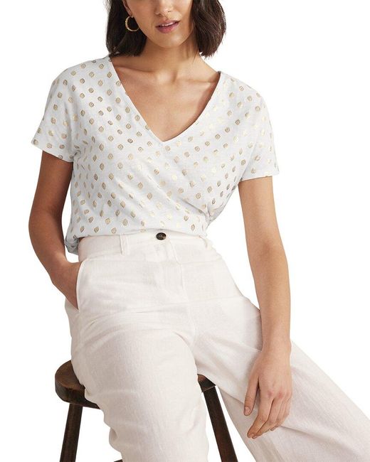 Boden White Tie Back Jersey Top
