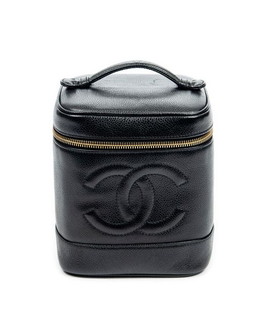 Chanel Black Cc Timeless Tall Vanity Case