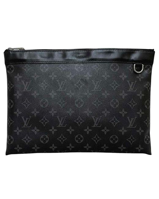 Louis Vuitton Black Discovery Leather Clutch Bag (pre-owned) for men