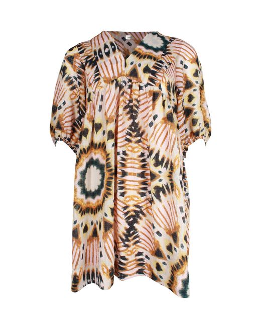 Ba&sh White Cleo Printed Loose Shift Dress