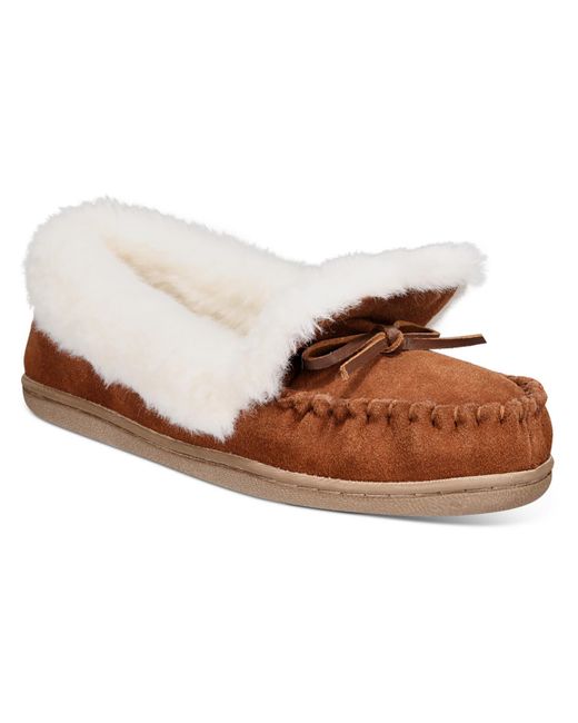 Charter Club Brown Dorenda Suede Cozy Moccasin Slippers