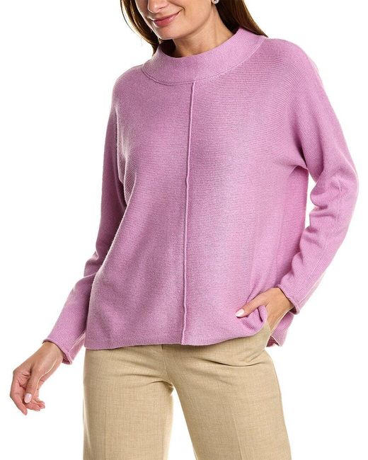 Eileen Fisher Purple Dolman Sleeve Cashmere-blend Pullover