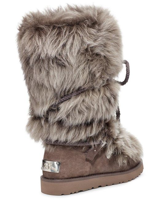 grey fluffy ugg boots