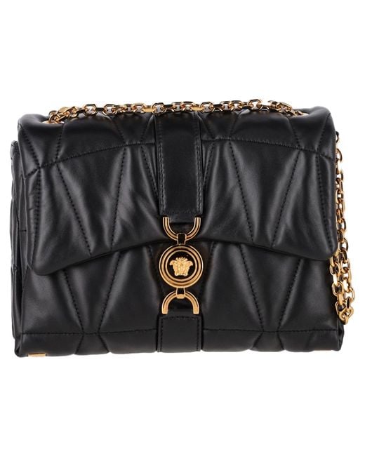 Versace Black Kleio Quilted Shoulder Bag