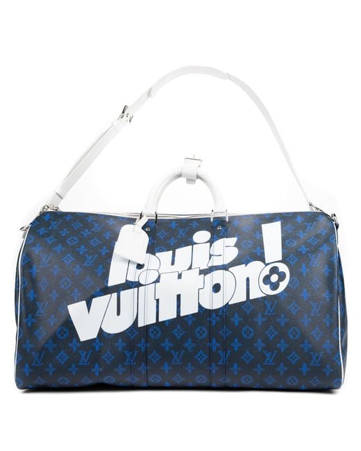 Louis Vuitton Aerogram Keepall Bandouliere Bag Leather 50 Black